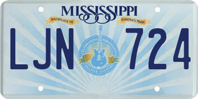 MS license plate LJN724