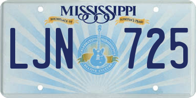 MS license plate LJN725