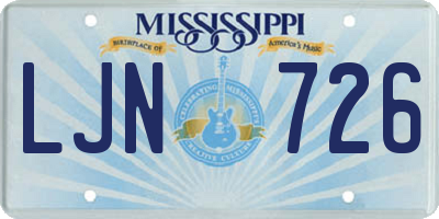 MS license plate LJN726