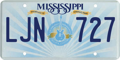MS license plate LJN727