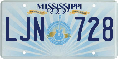 MS license plate LJN728