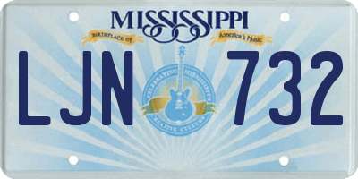 MS license plate LJN732