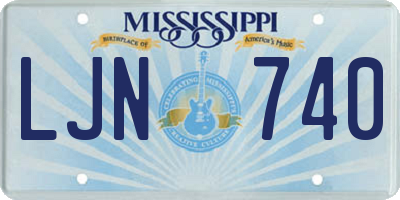 MS license plate LJN740