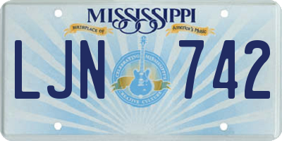 MS license plate LJN742