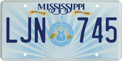 MS license plate LJN745