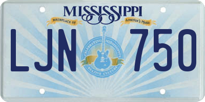 MS license plate LJN750