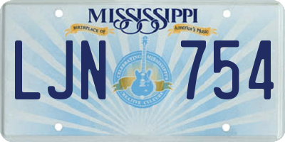 MS license plate LJN754