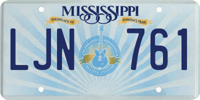 MS license plate LJN761
