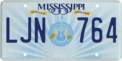 MS license plate LJN764