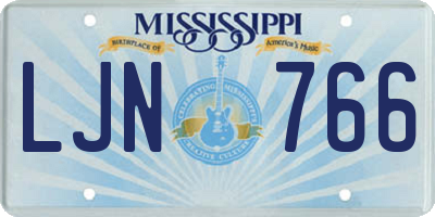 MS license plate LJN766