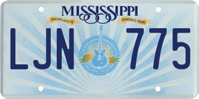 MS license plate LJN775