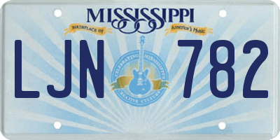 MS license plate LJN782