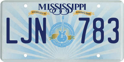 MS license plate LJN783