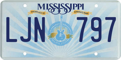 MS license plate LJN797