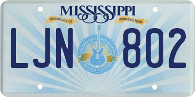 MS license plate LJN802