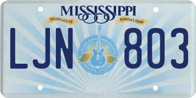 MS license plate LJN803