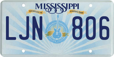 MS license plate LJN806
