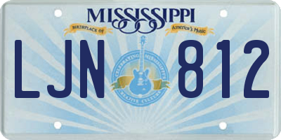 MS license plate LJN812