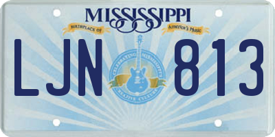 MS license plate LJN813