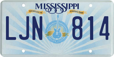 MS license plate LJN814