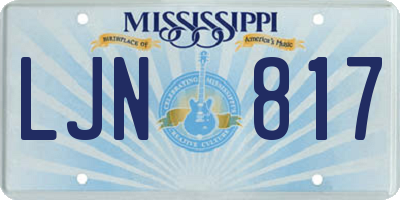 MS license plate LJN817