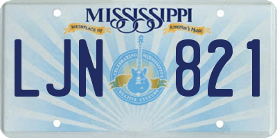 MS license plate LJN821