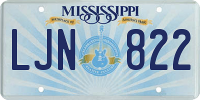 MS license plate LJN822