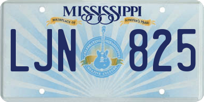 MS license plate LJN825