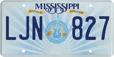 MS license plate LJN827