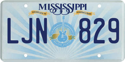 MS license plate LJN829