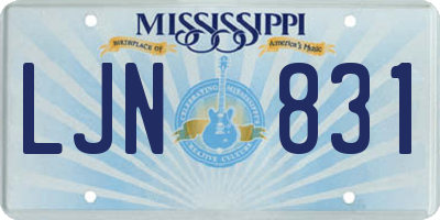 MS license plate LJN831