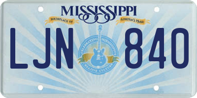 MS license plate LJN840