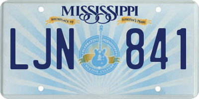 MS license plate LJN841