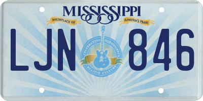 MS license plate LJN846