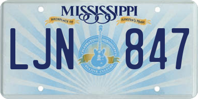 MS license plate LJN847