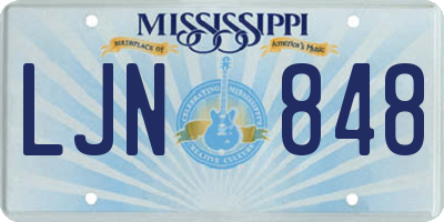 MS license plate LJN848