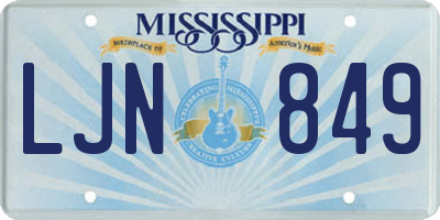MS license plate LJN849