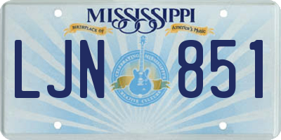 MS license plate LJN851
