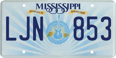 MS license plate LJN853