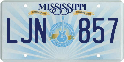 MS license plate LJN857