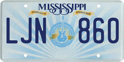 MS license plate LJN860