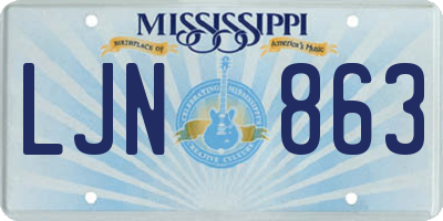 MS license plate LJN863