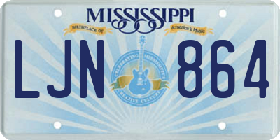 MS license plate LJN864