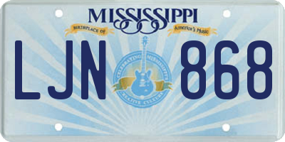 MS license plate LJN868