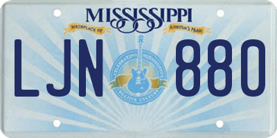MS license plate LJN880