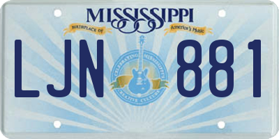 MS license plate LJN881