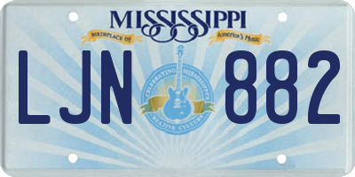 MS license plate LJN882