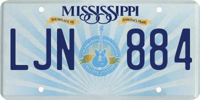 MS license plate LJN884