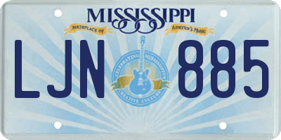 MS license plate LJN885