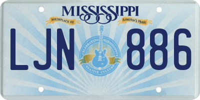 MS license plate LJN886
